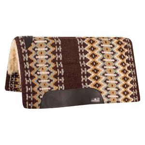 Sensorflex Wool Blanket Top Horse Saddle Pad  - Coffee/Seafoam Classic Equine